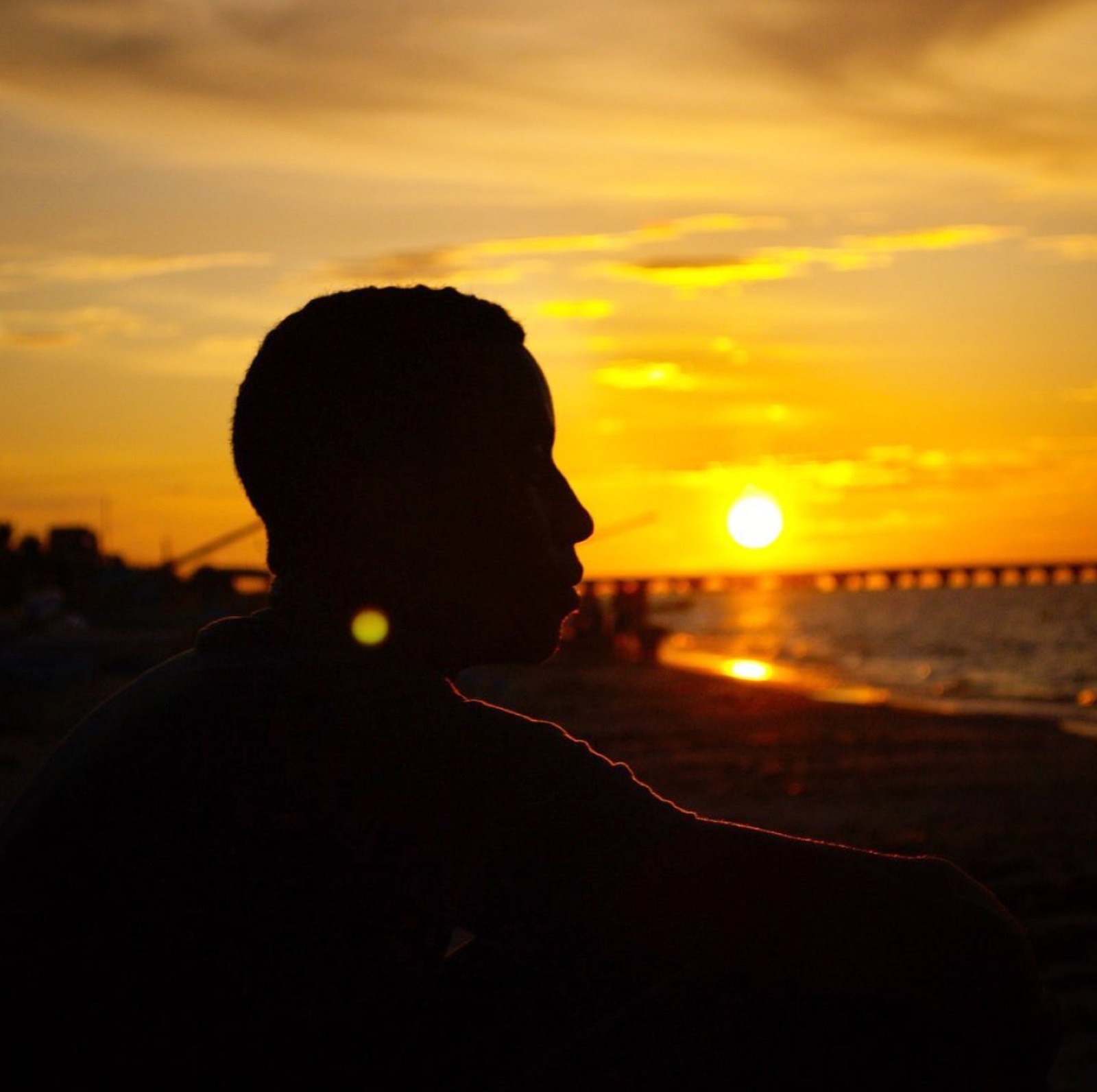 Silhouette at sunset in Belize